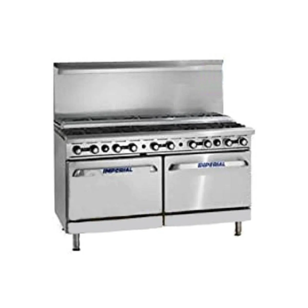 Imperial IR-12-SU 72" Gas Restaurant Range, (12) Open Burners w/ (6) Step-Up, (2) Standard Ovens, 454.000 BTU