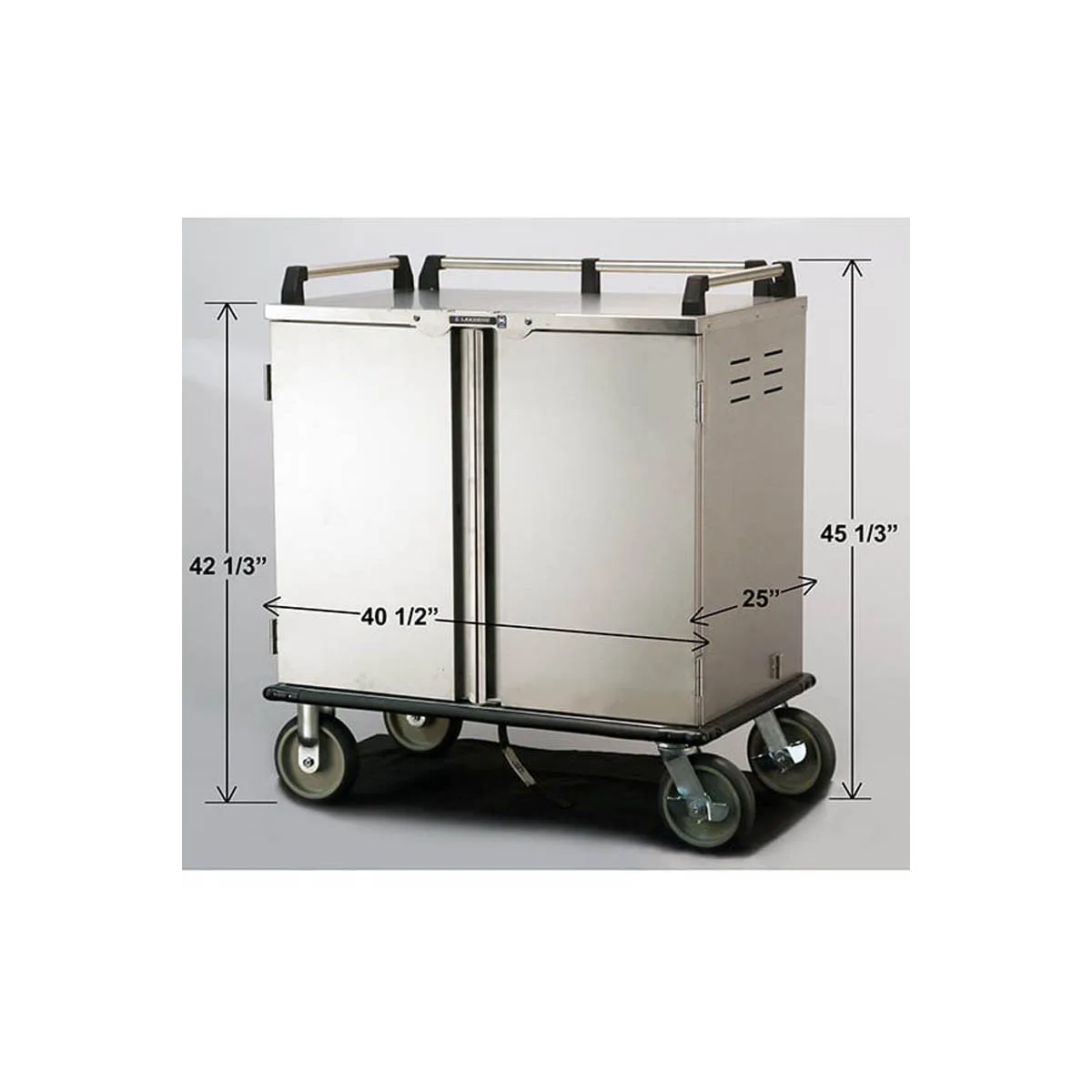 Lakeside DCD-5510 Stainless Steel 10 Tray Meal Delivery Cart w/ 2 Compartments