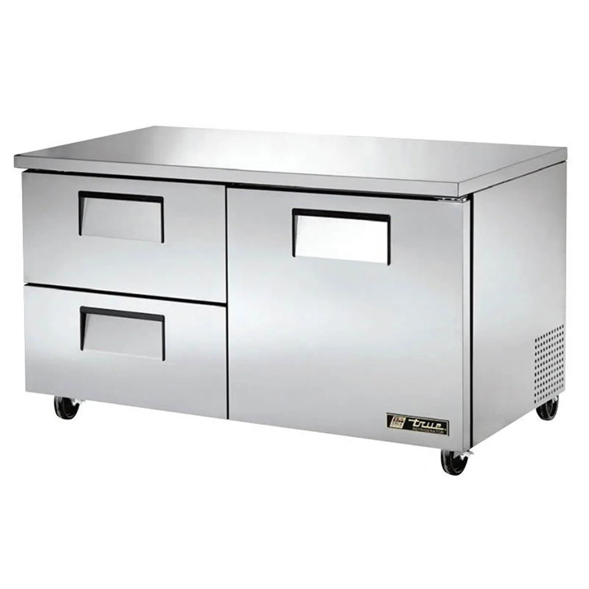 True TUC-60D-2-HC 60" 2-Section Undercounter Refrigerator w/ 2 Drawers & 1 Door
