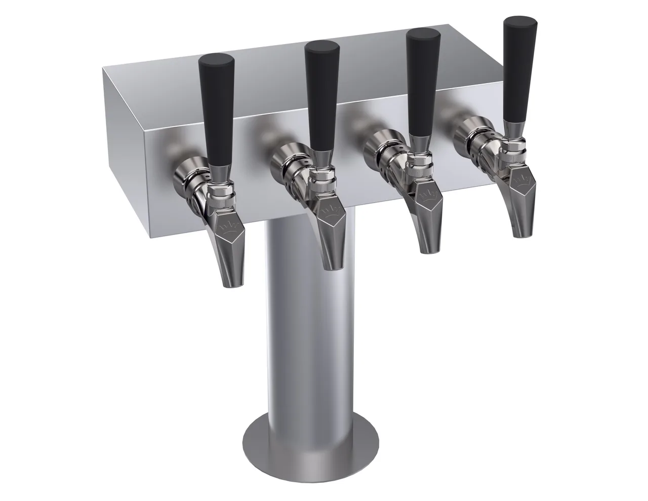 Krowne KTH-4S Tap Tower, 12" Countertop Beer Dispenser, Stainless Steel, Glycol‑Cooled, 4‑6 Tap