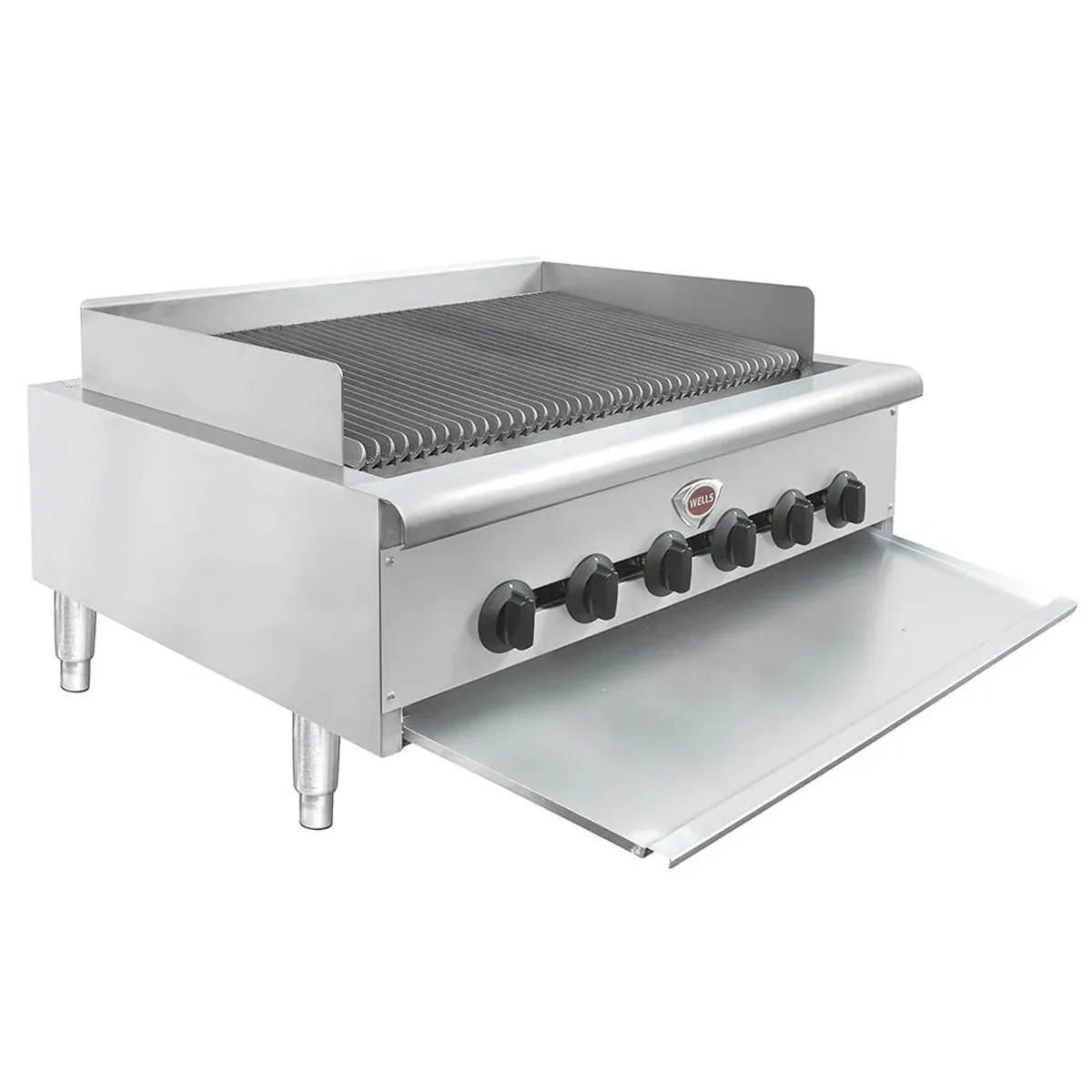 Wells HDCB-3630G 36" Countertop Heavy Duty Gas Radiant Charbroiler w/ (6) Burners, 120.000 BTU