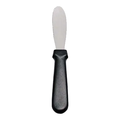 Omcan USA 80042 Sandwich Spreader 3-5/8" x 1-1/4" Serrated Stainless Blade, Black Plastic Handle