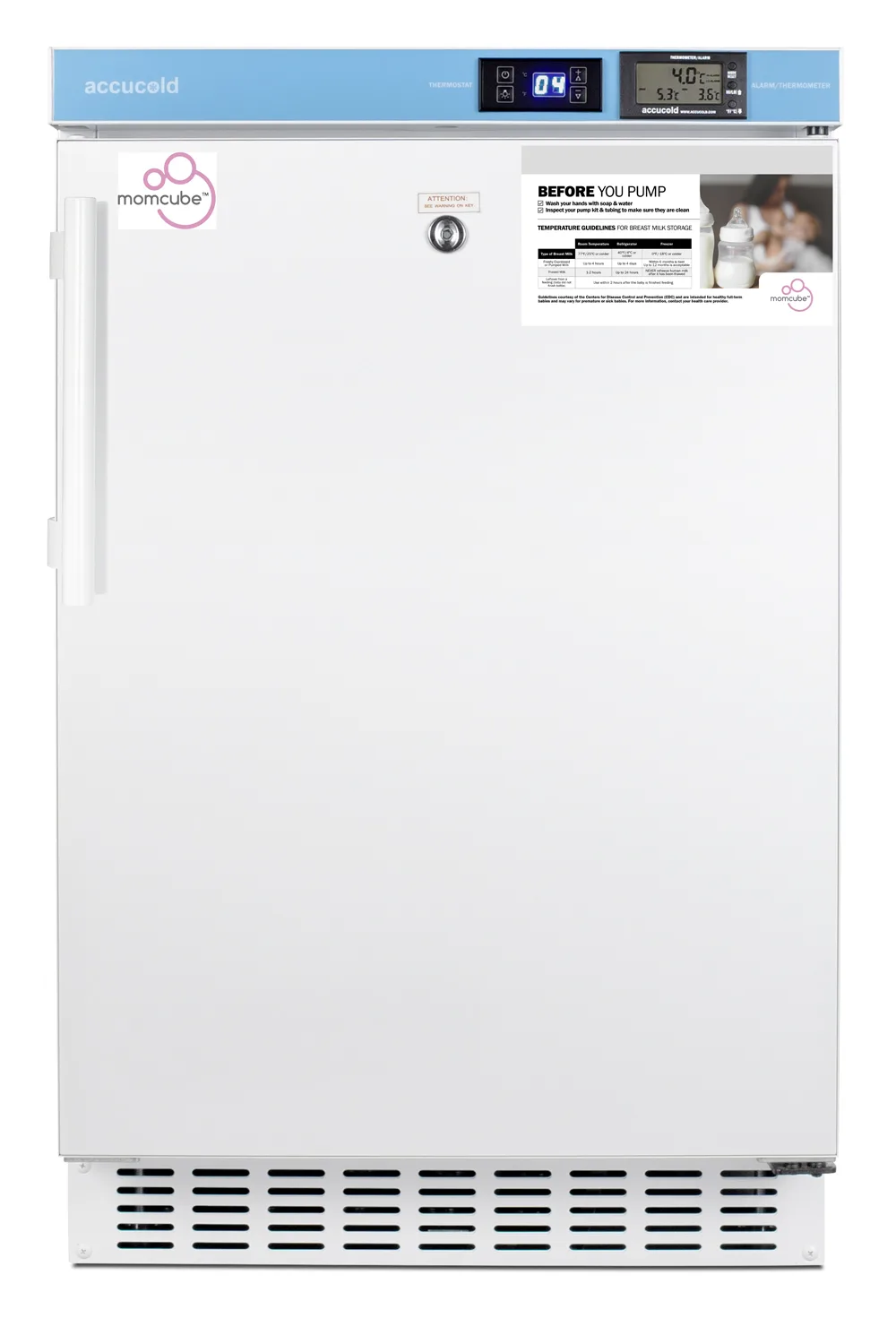 Summit ACR45LMC 19" Brest Milk Refrigerator in White, Front-Breathing, 2.65 cu. ft.