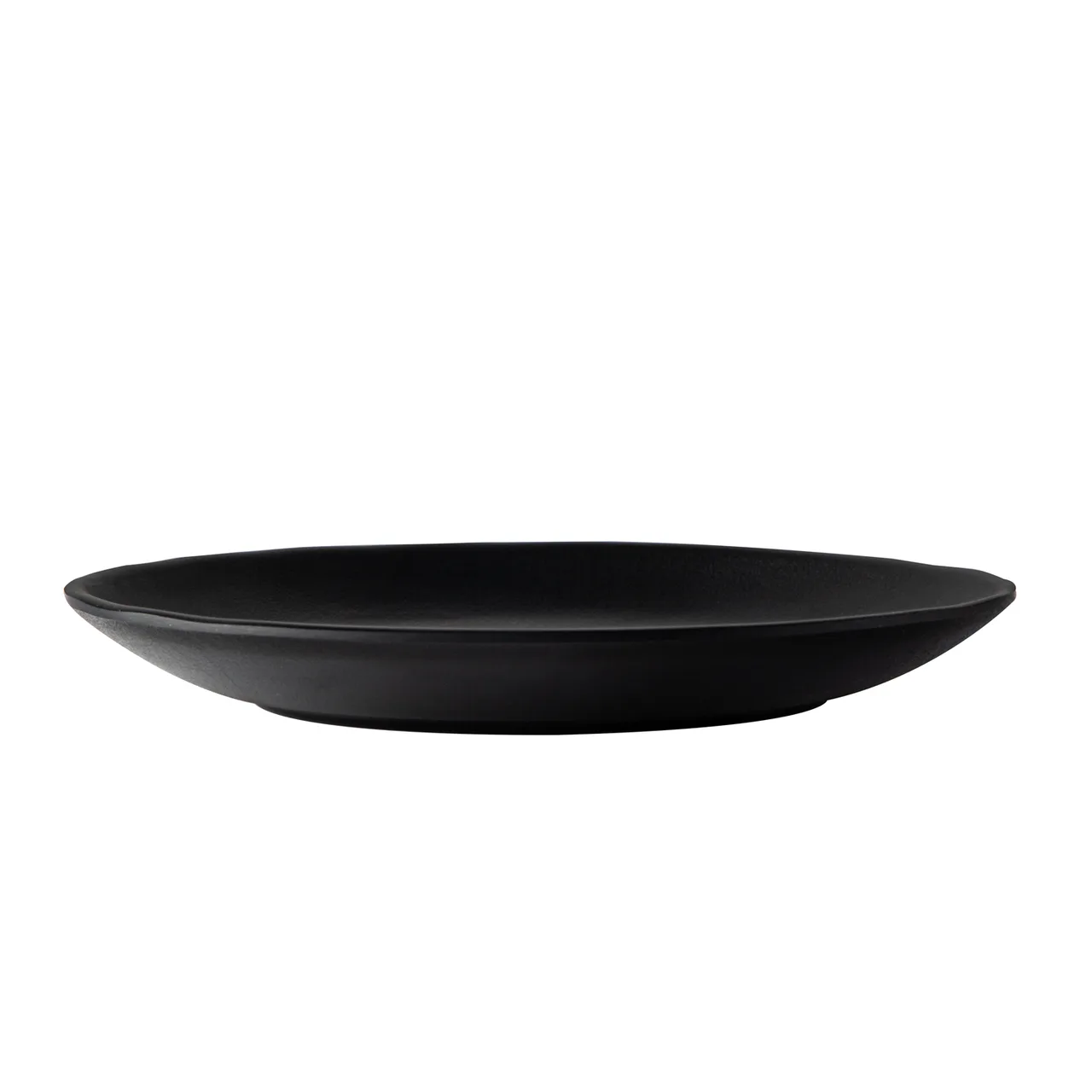 CAC China XCTN-C22 8-1/4" Dia. Round Coupe Plate, Curved Edge, Porcelain, Matt Black – 1 Dozen