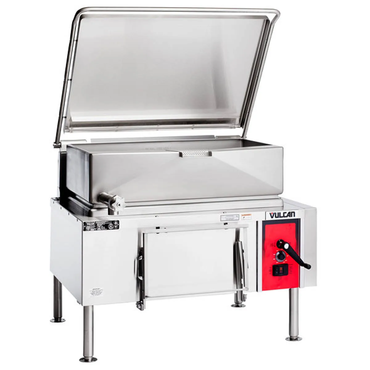 Vulcan VE40 40 Gallon Manual Tilt Braising Pan / Tilt Skillet, Open Frame, 208V, 3 Phase, 12 kW