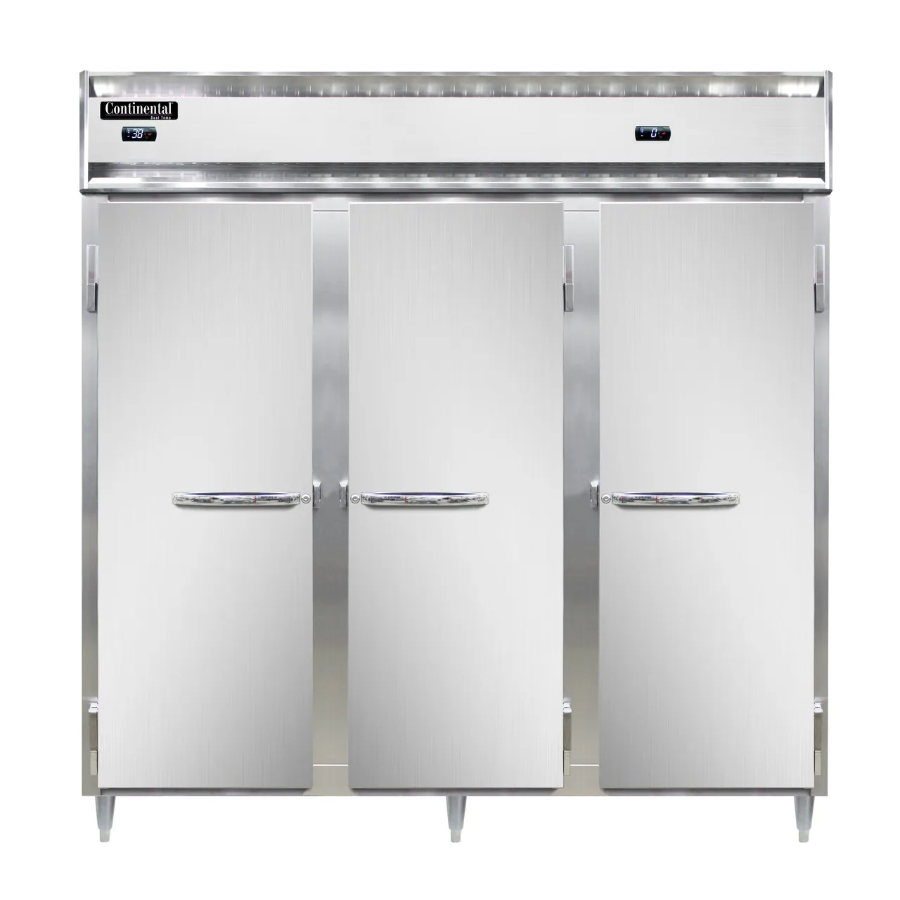 Continental Refrigerator D3RRFN 78" 3-Section Reach-In Refrigerator Freezer Combo w/ 3 Solid Doors