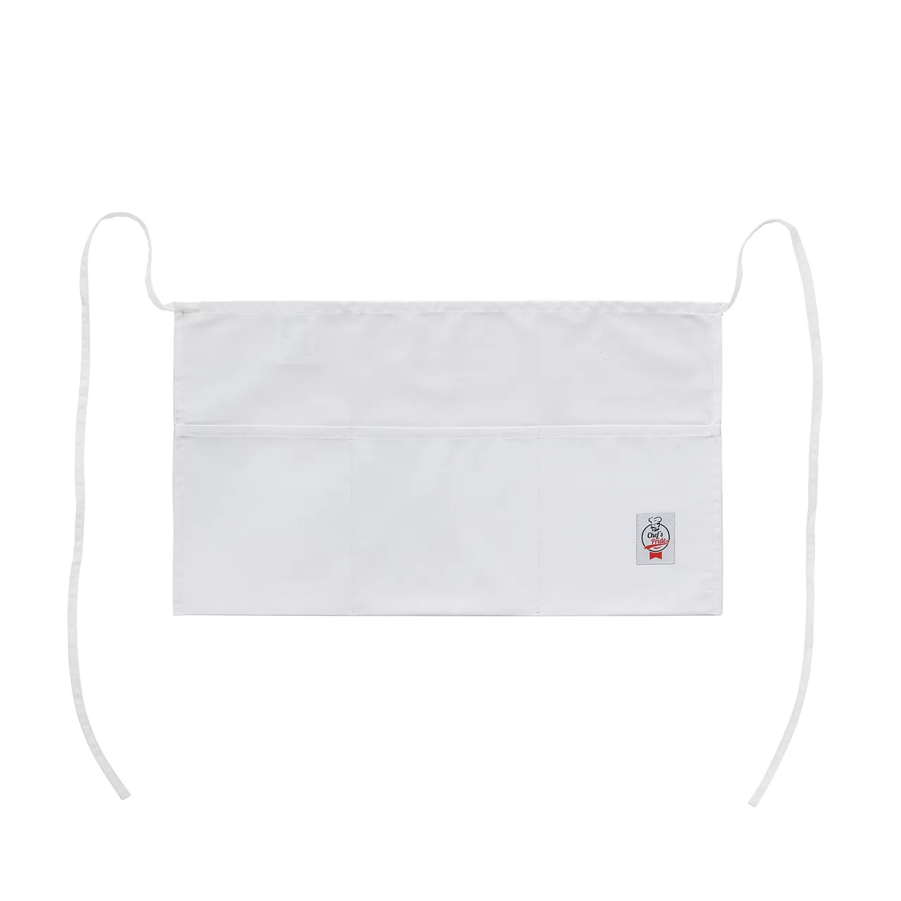 CAC China APWA-1W Waist Apron, 21-7/8"L x 12-1/2"W, White, 65/35 Poly/Cotton, 3 Pockets