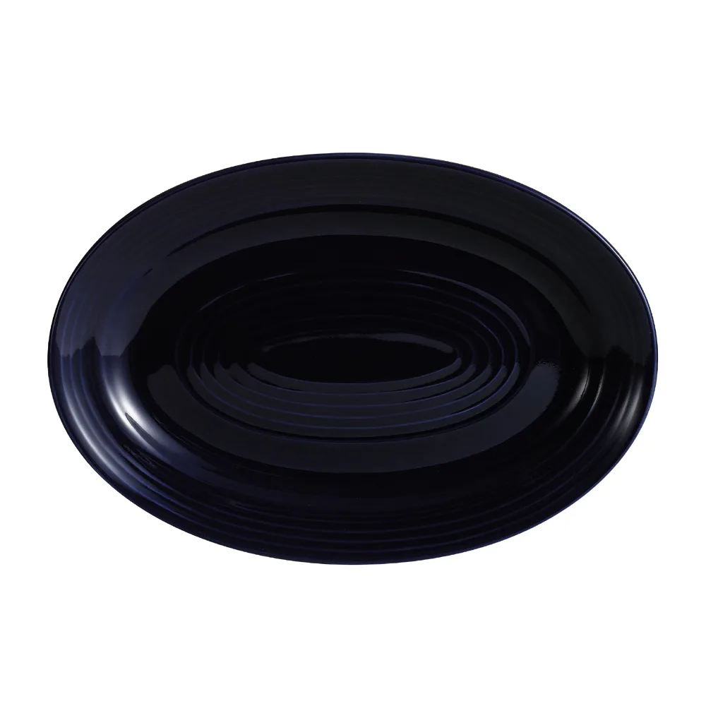 CAC China TG-13-CBU Tango Platter, 11-3/4" x 8" x 1-1/4", Embossed, Porcelain, Cobalt Blue - Dozen