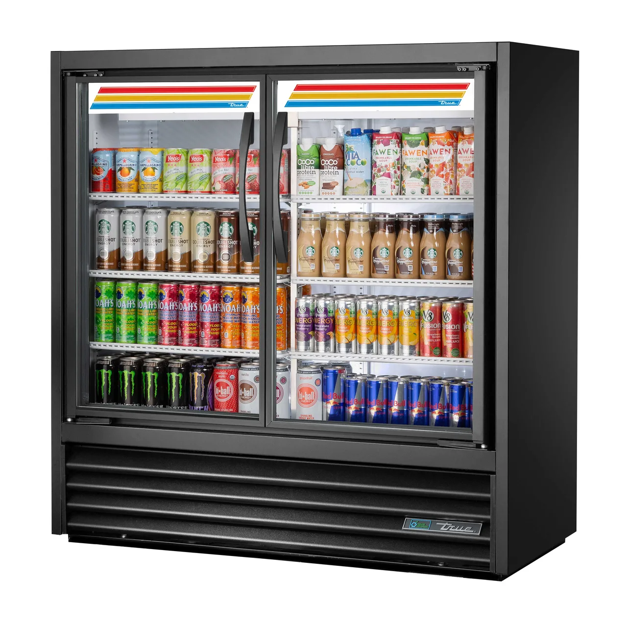 True TVM-48SL-48-HC~VM01 46" 2-Section Swing Glass Door Slim Line Visual Merchandiser
