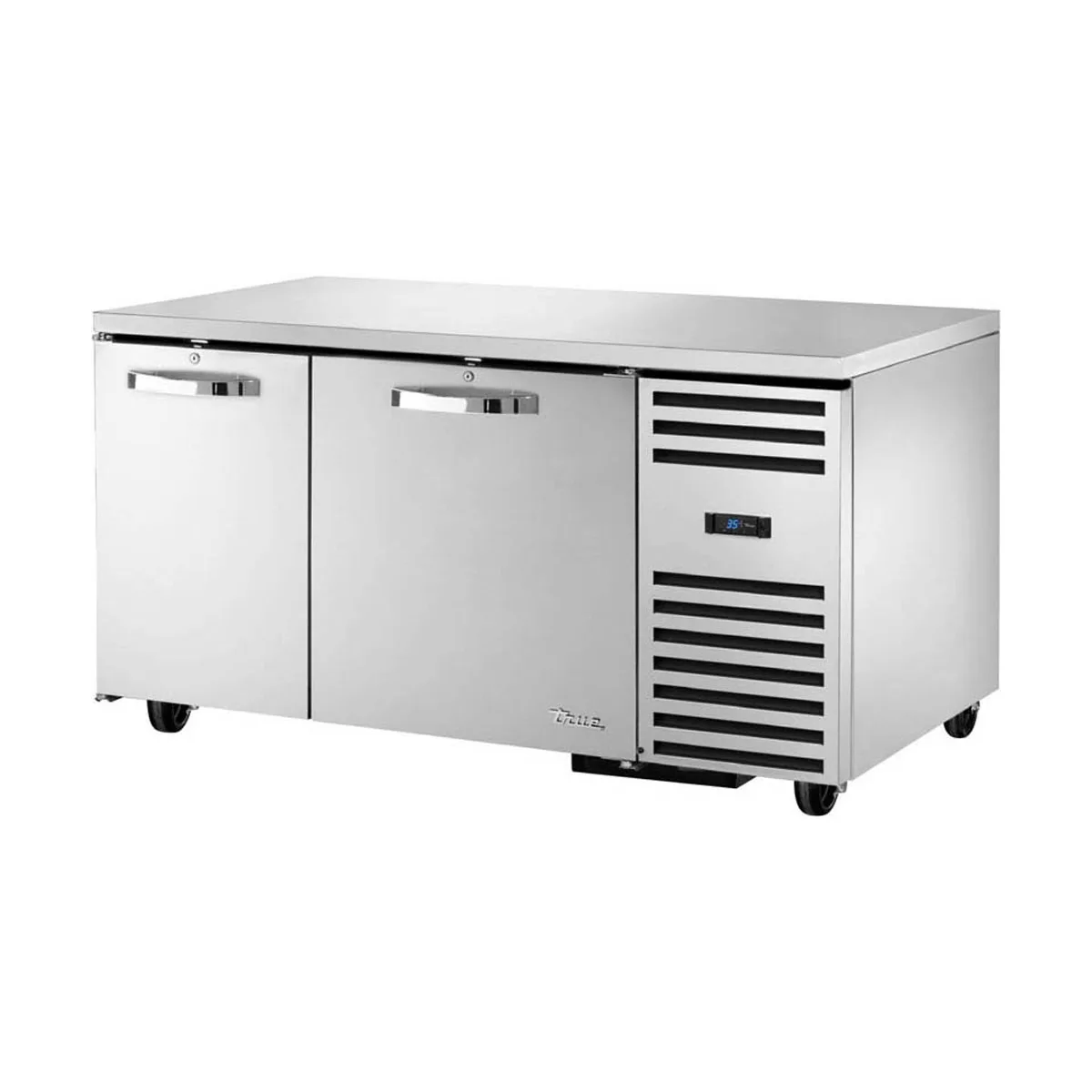True TUC-60-32-HC~SPEC3 60" 2-Section Undercounter Refrigerator w/ Heavy-Duty 2 Solid Doors