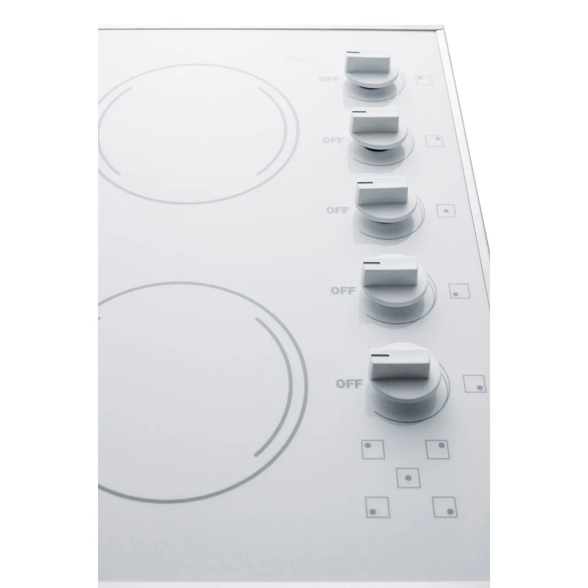 Summit CR5B274W 27" Electric Radiant Cooktop w/ (5) Burners, White Ceramic Glass, Manual Controls, 6.6 kW, 230v