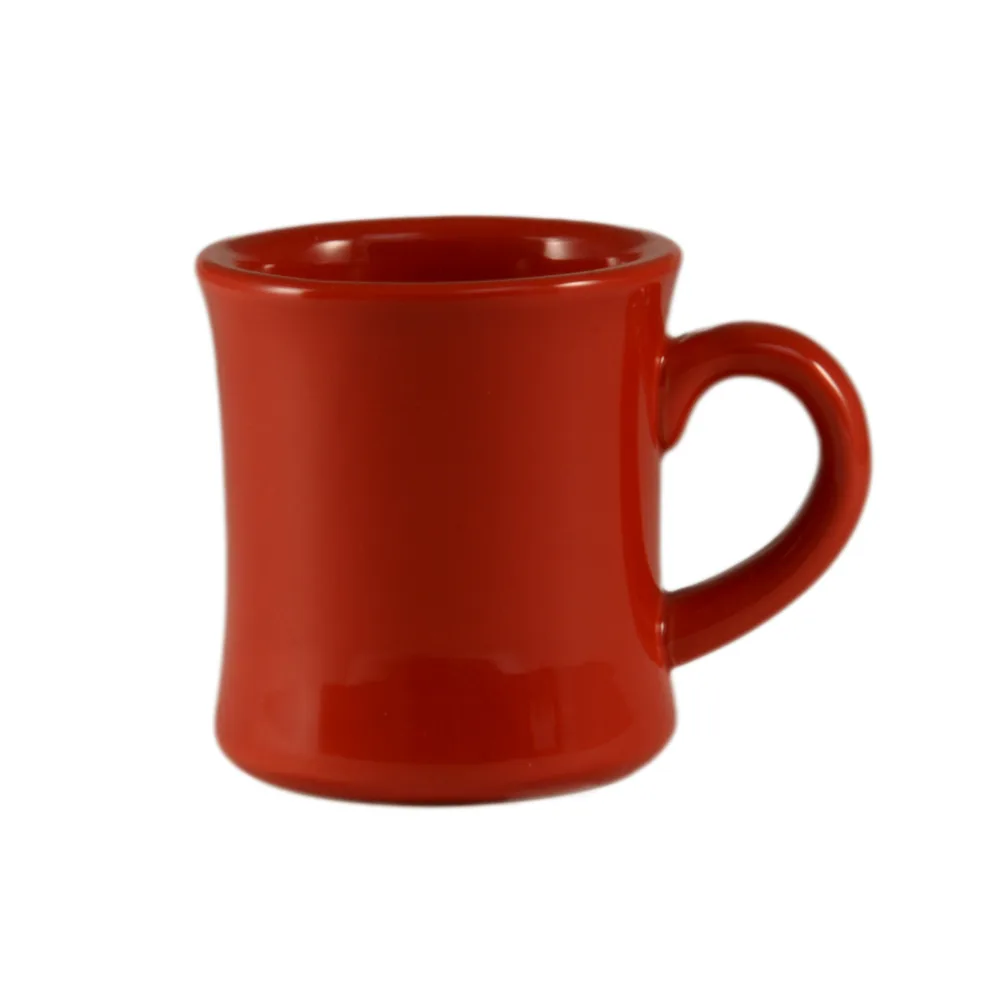 CAC China HAR-75-R Hartford Mug, 7.5 Oz (3¼" Dia x 3⅞" H) Red Ceramic, Dishwasher Oven Safe - 1 Dozen