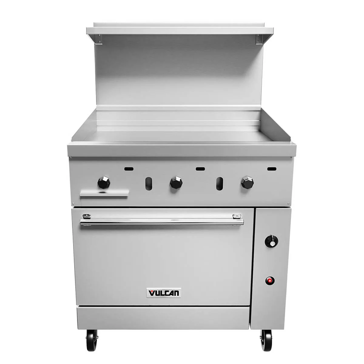 Vulcan 36C-36GT 36" Gas Restaurant Range, 36" Full Griddle w/ Thermostatic Controls, (1) Convection Oven, 95.000 BTU