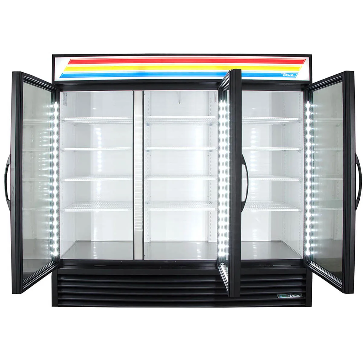 True GDM-72-HC~TSL01 78" 3-Section Glass Swing Door Refrigerated Merchandiser