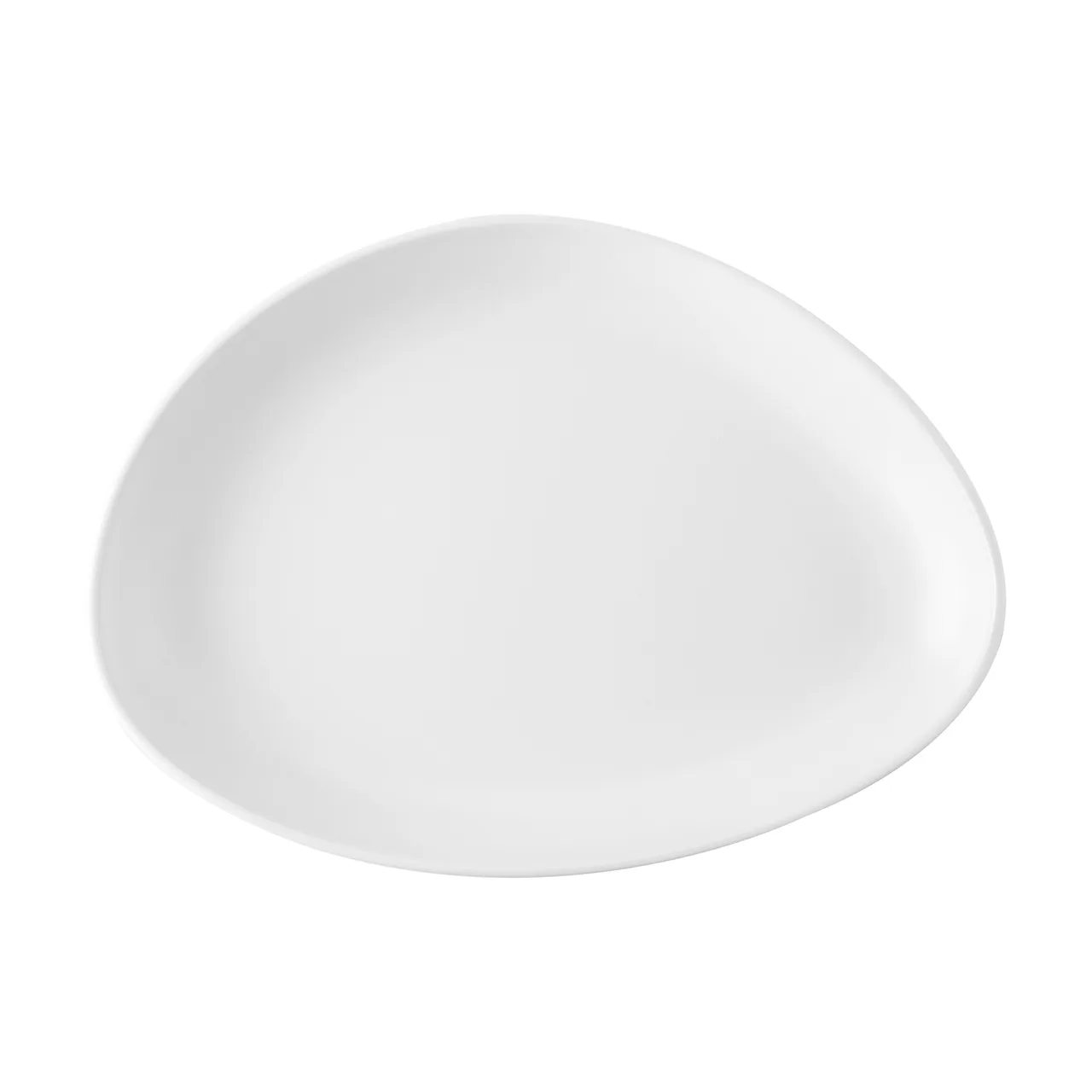 CACChina XSTN-16-W Triangular Coupe Matte White China Plate – 9-7/8" W x 7-1/4" D x 1-1/4" H – 1 Dozen
