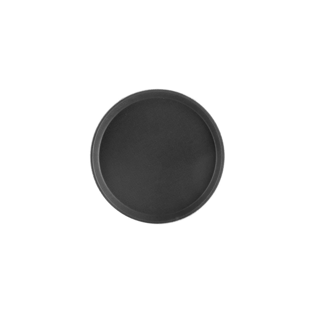 CAC China FGTR-11BK Non‑Slip Serving Tray, 11" Diameter, Fiberglass Black, Stain‑Resistant & NSF