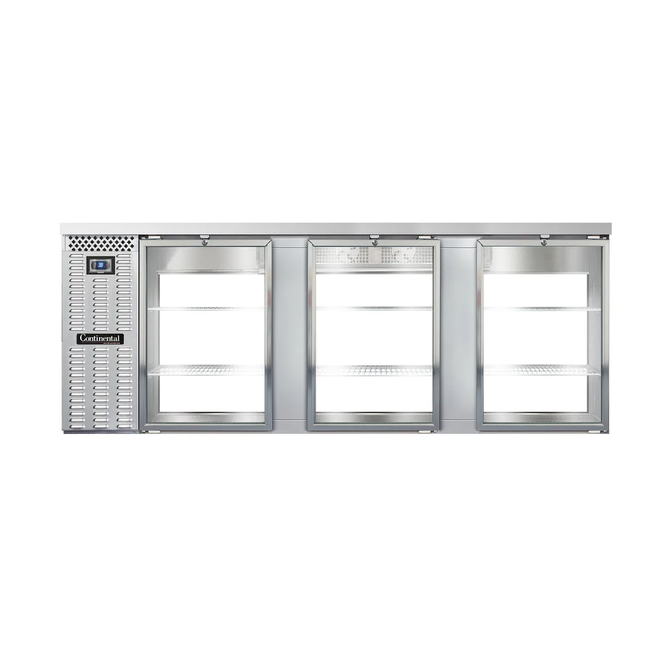 Continental Refrigerator BB90SNSSGDPT Pass-Thru Back Bar Cooler w/ 25 Cu Ft, 6 Glass Doors