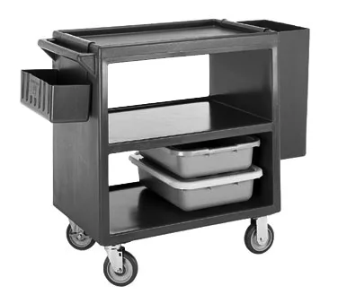 Cambro SC225S615 NSF Charcoal Gray Polyethylene 3-Shelf Service Cart - 28" x 16" x 32.25"