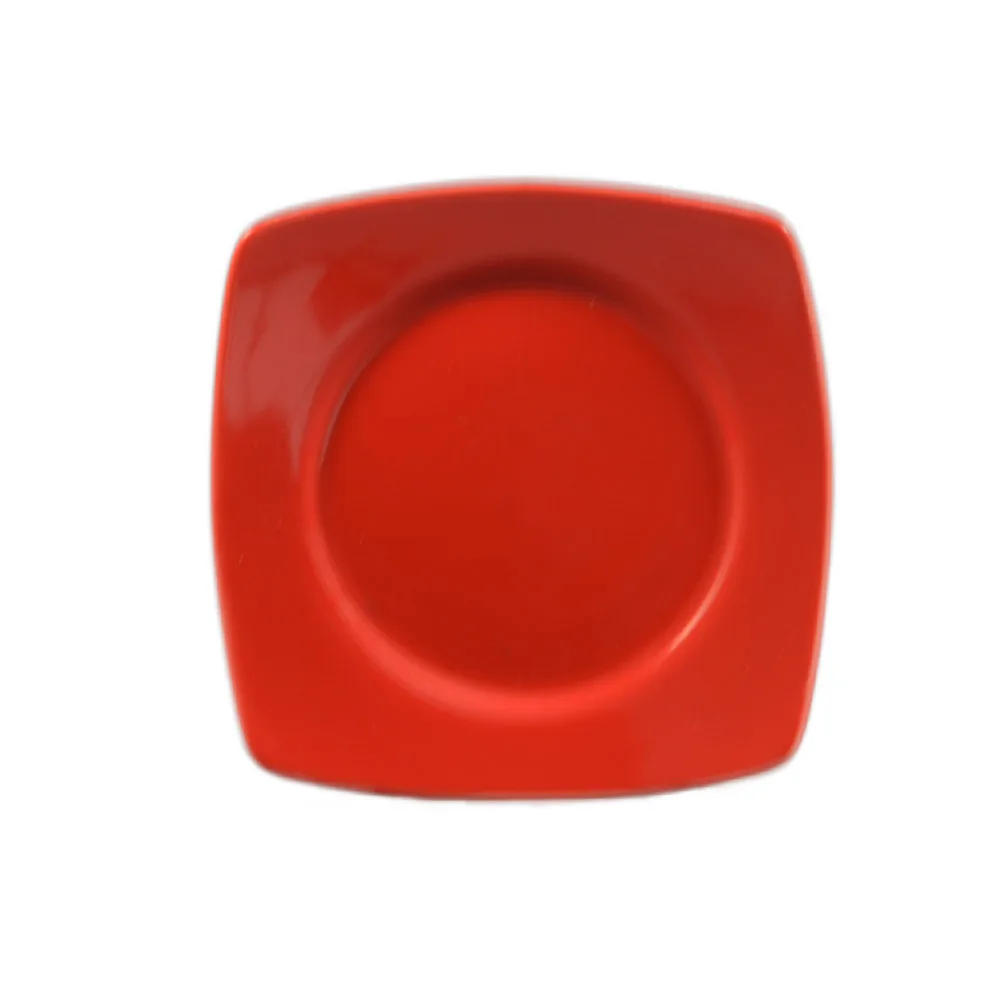 CAC China R-SQ6-R Clinton Plate – 6-7/8" Square, Red Ceramic, Dishwasher, Oven Safe – 1 Dozen