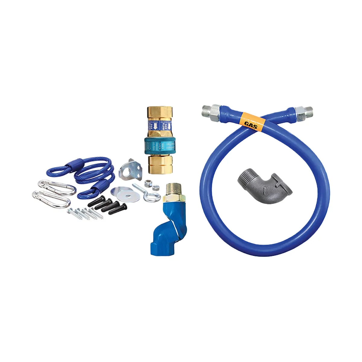 Dormont 1650BPQSR72 SnapFast 72" Gas Connector Kit w/ Swivel MAX, Elbow, Restraining Cabl, 1/2" Dia.