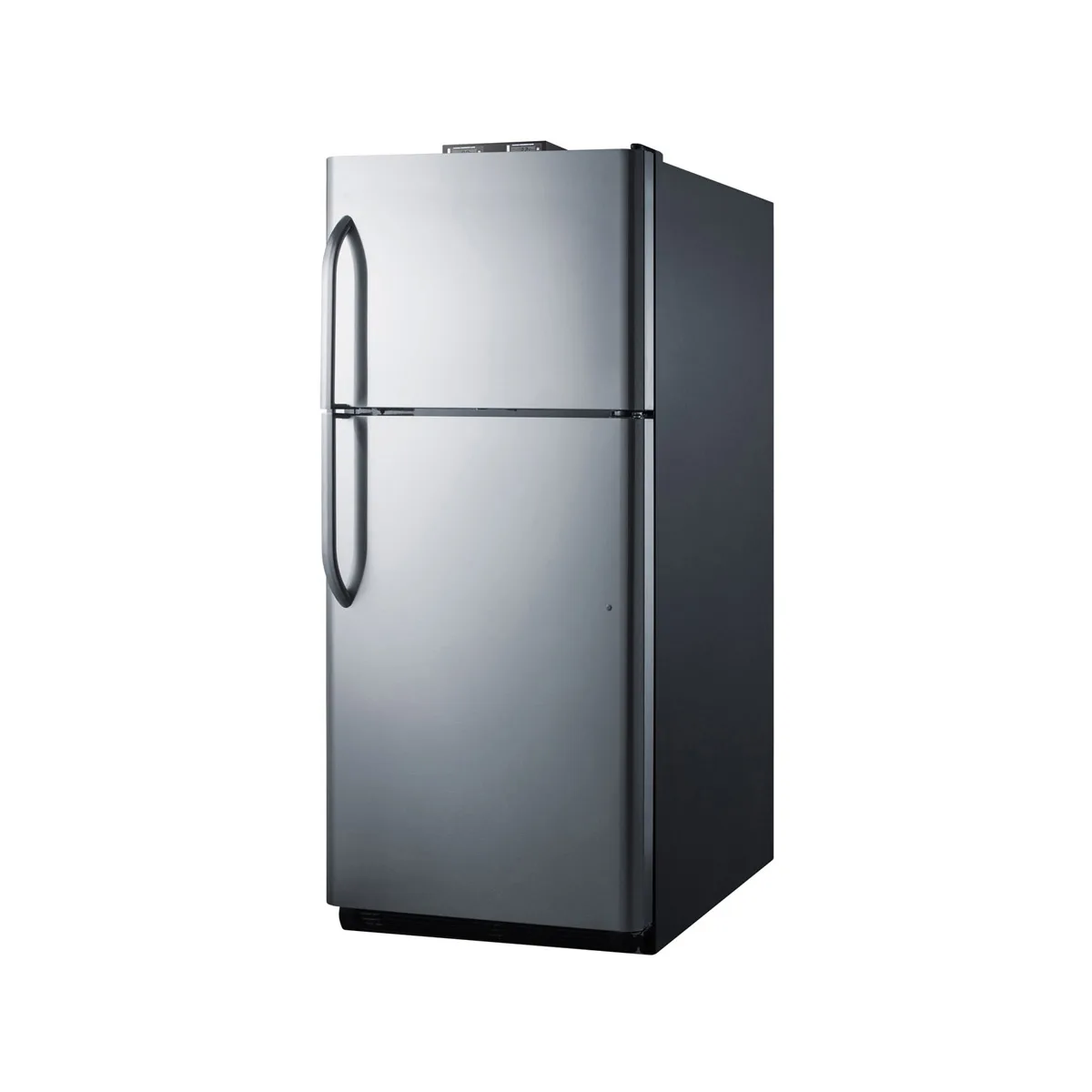 Summit BKRF21SS 30" Break Room Refrigerator-Freezer in Black, Stainless Steel Door, 21 cu. ft.