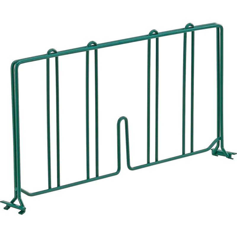 Klinger's Trading SDIVIDER18-GREEN 18"W Wire Shelf Divider, 9-1/2"H, Green Epoxy Coated