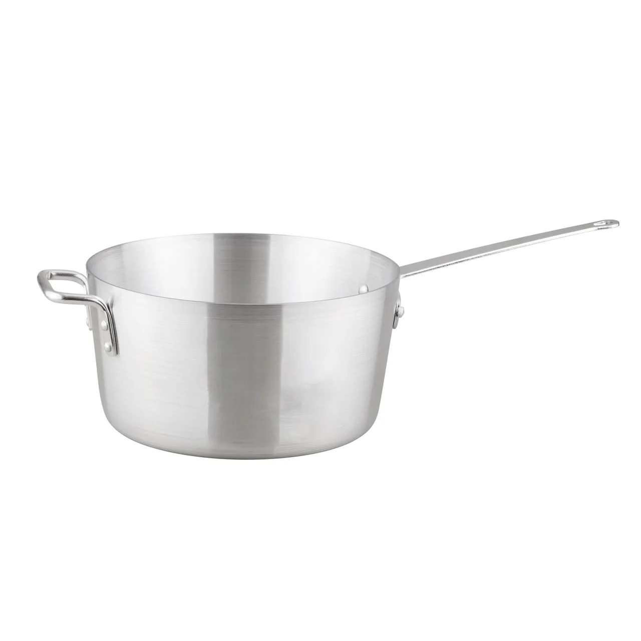 CAC China A9SA-3-10 Sauce Pan, 10 Qt, 11-3/4" x 6-1/8", Aluminum, Riveted Handle, Tapered, 3mm Thick