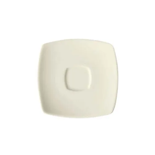 GET PA1101910124 Espresso Saucer, 5-1/8" Square Rolled Edge, Porcelain Bright White - 1 Dozen