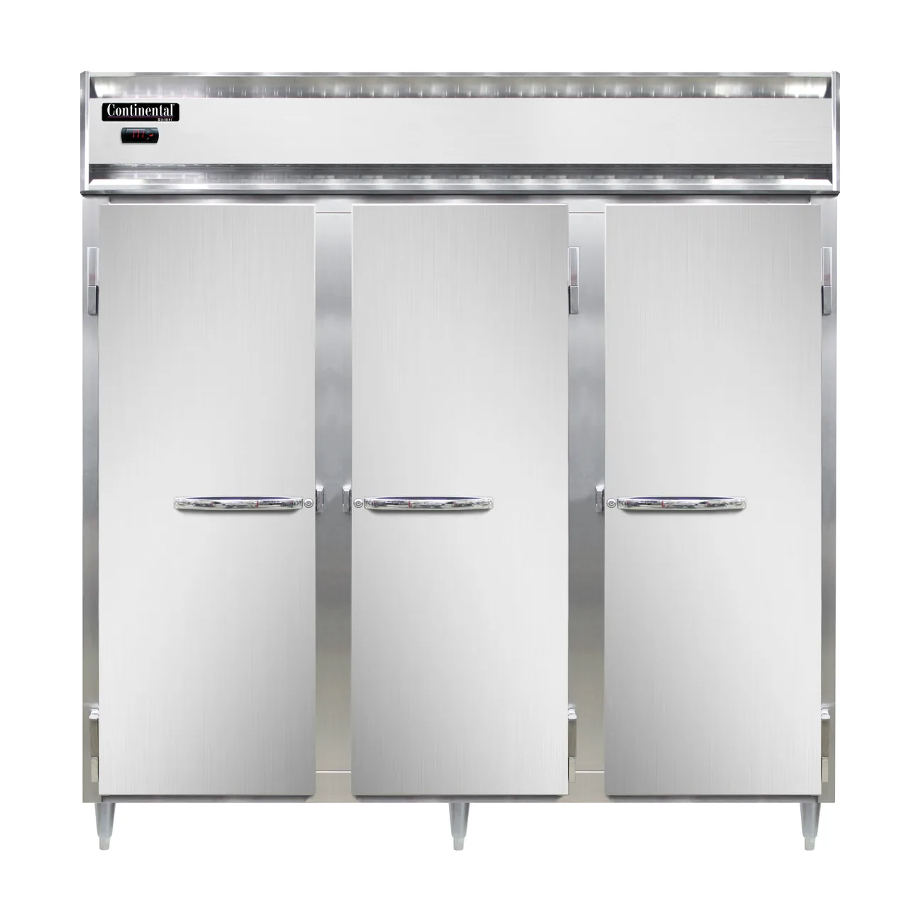 Continental Refrigerator DL3W 3-Section Heated Holding Cabinet, 3-Door, Solid Doors, 72 cu ft, Stainless Steel & Aluminum