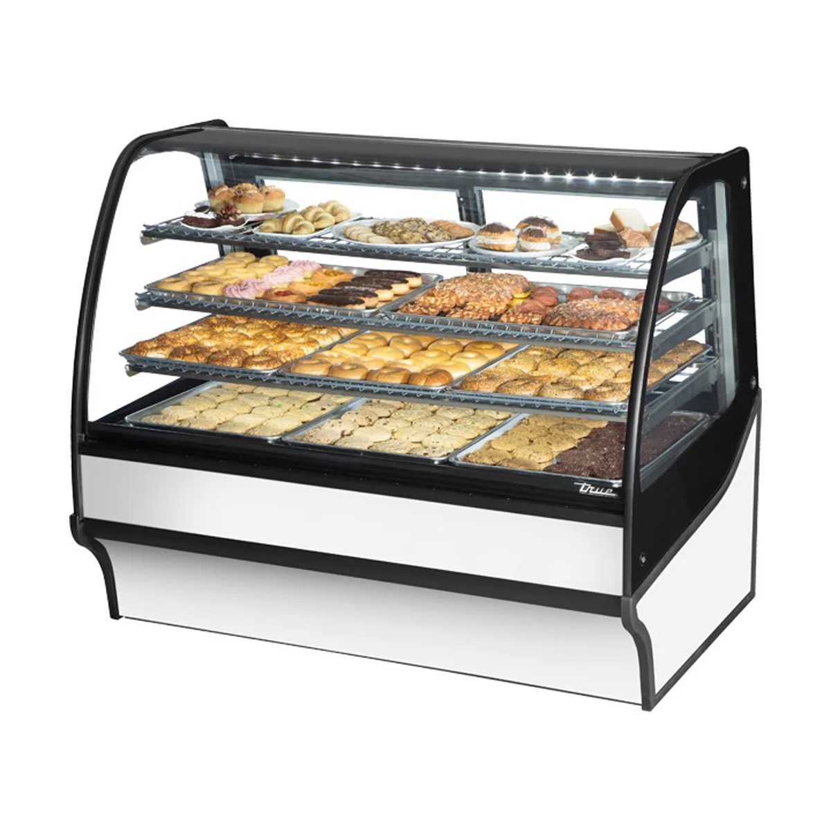 True TDM-DC-59-GE/GE-S-W 59" Curved Glass / Glass End Dry Bakery Merchandiser Case