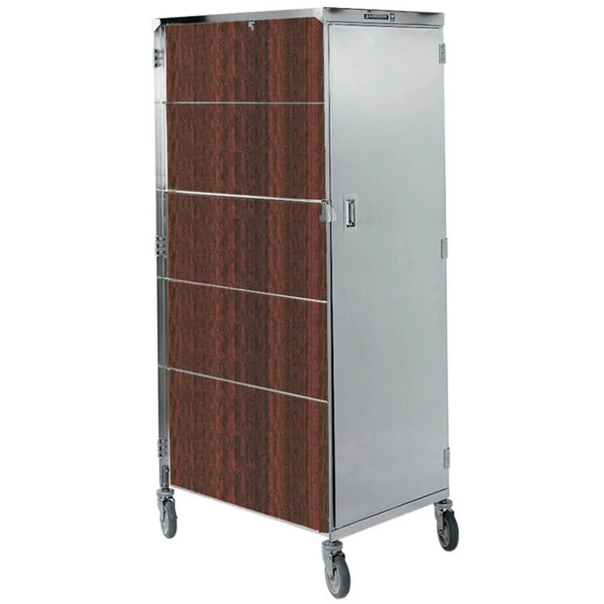 Lakeside 640 Stainless Steel 16 Tray Enclosed Compact Meal Delivery Cart w/ 1 Compartment
