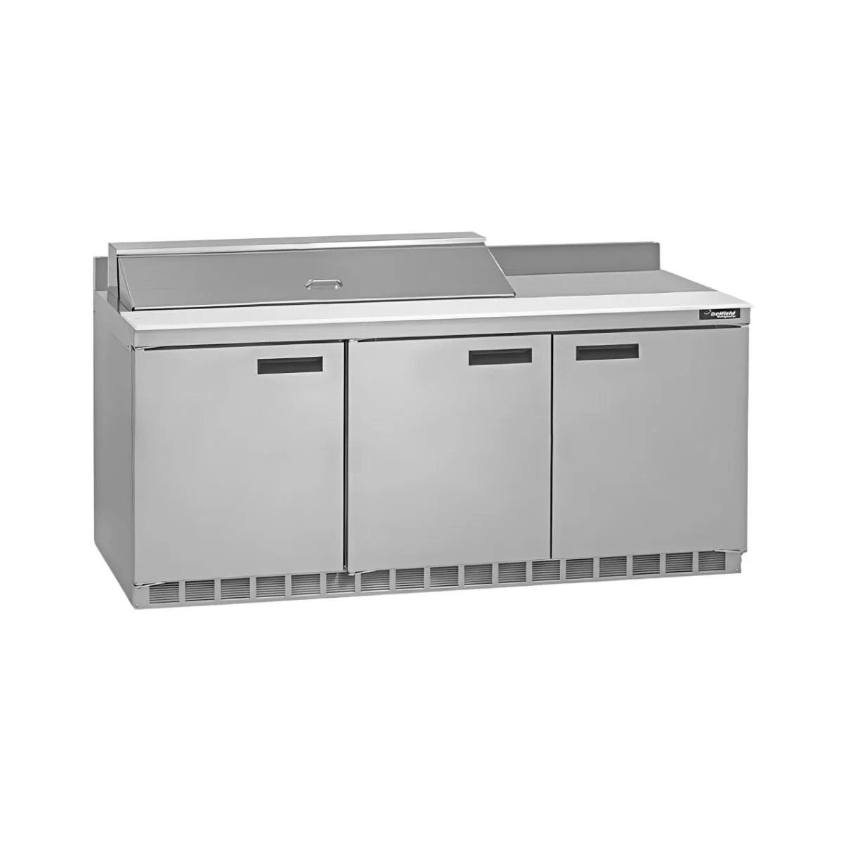 Delfield ST4472NP-18M 72" 3-Door Mega Top Sandwich and Salad Prep Table, 18 Pans, Stainless Steel