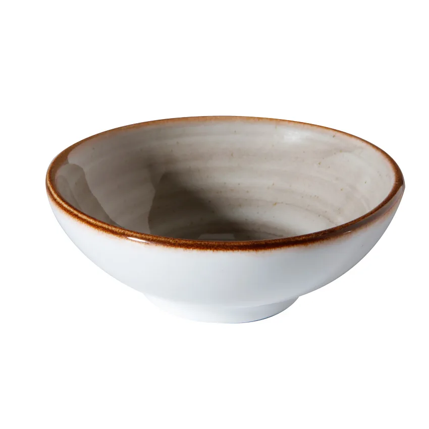 GET PA1607930024 Bowl, 2.7 Oz, 3‑3/4" Porcelain Grey, Scratch-Resistant, Microwave Safe - Dozen