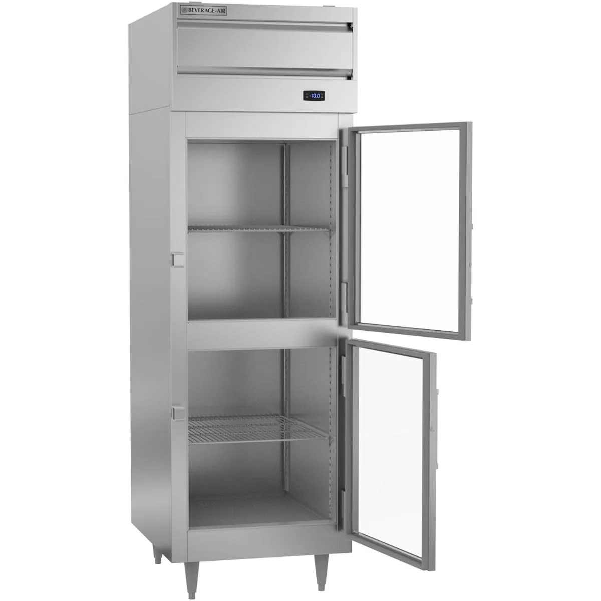 Beverage Air PF1HC-1BHG 26" One Section Reach-In Freezer w/ 2 Half Glass Doors, Aluminum Interior, 21 cu. ft.