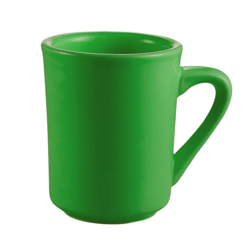 CAC China TM-8-G - Tierra 8 oz Green Ceramic Mug 3-1/8" Dia x 4" H Oven Safe - 1 Dozen