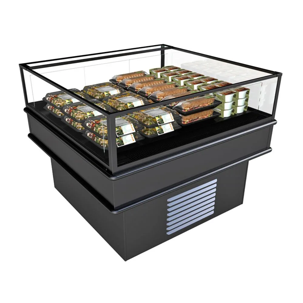 Structural Concepts MI46R 74" Self-Service Mobile Island Open Air Merchandiser, Self-Contained, Deck Only