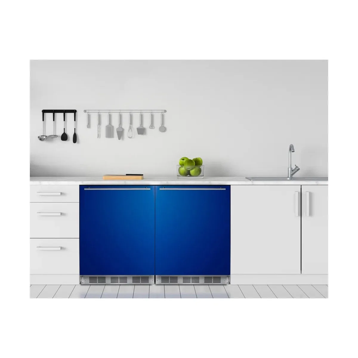 Summit BRF631BKB 23" Undercounter Freezer in Black, w/ Cobalt Blue Door, 5.1 cu. ft.