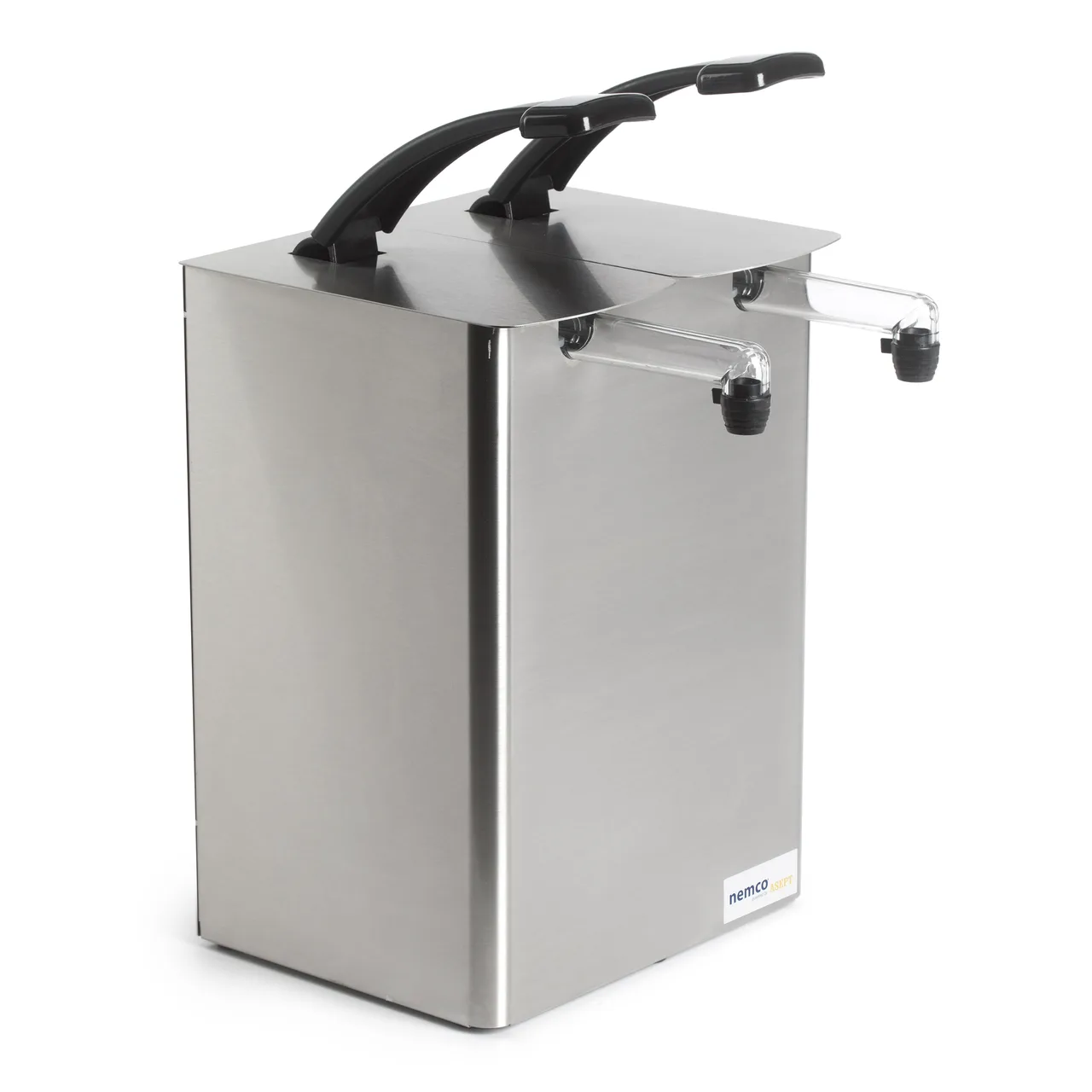 Nemco 10962 Condiment Pump, 10.875"W x13.25"D x18.75"H, SS, Fits 1.5 Gal Pouches, 2‑Setting, 2 Heads