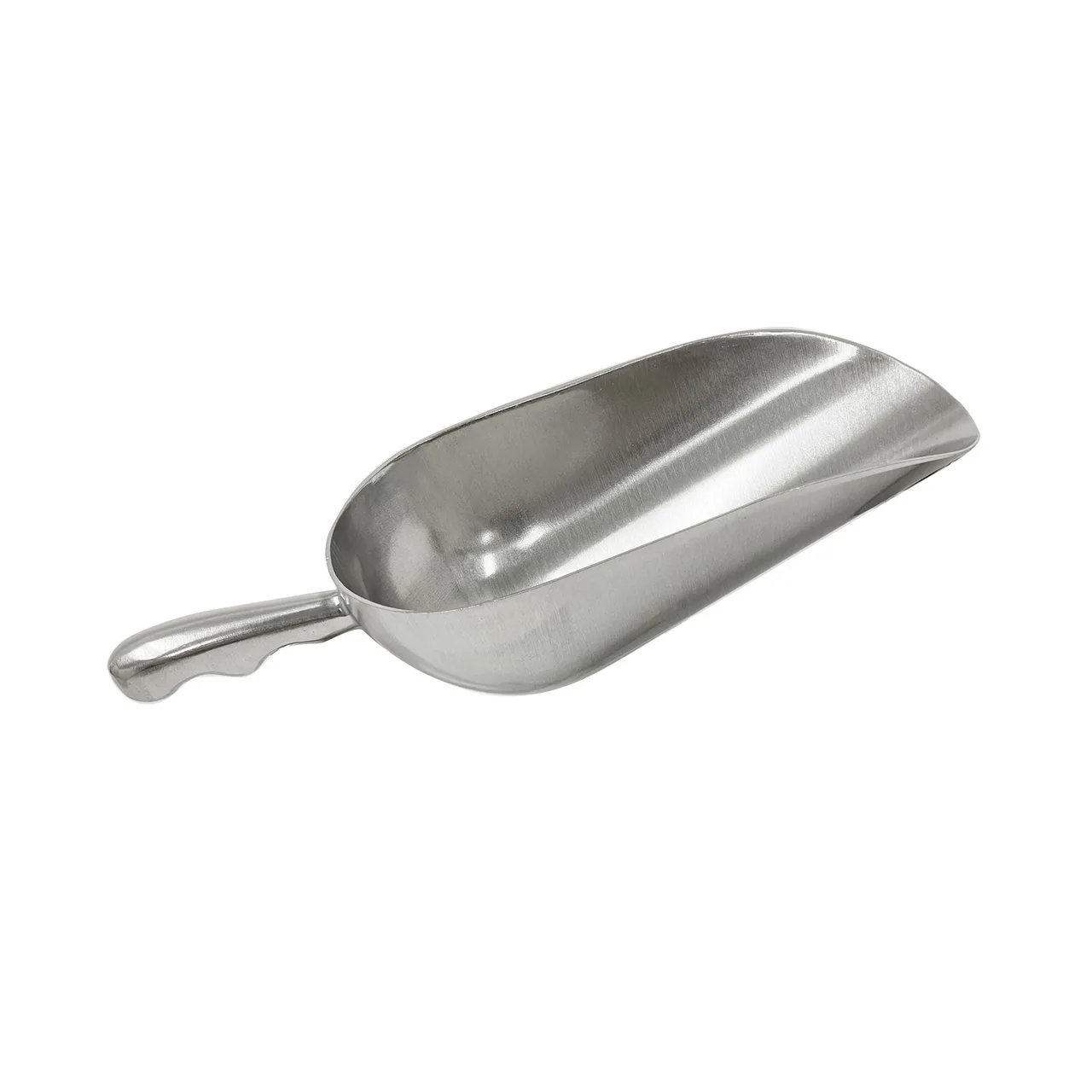 CAC China ALSC-38 Scoop, 38 oz., Curved Handle, Aluminum, NSF Approved