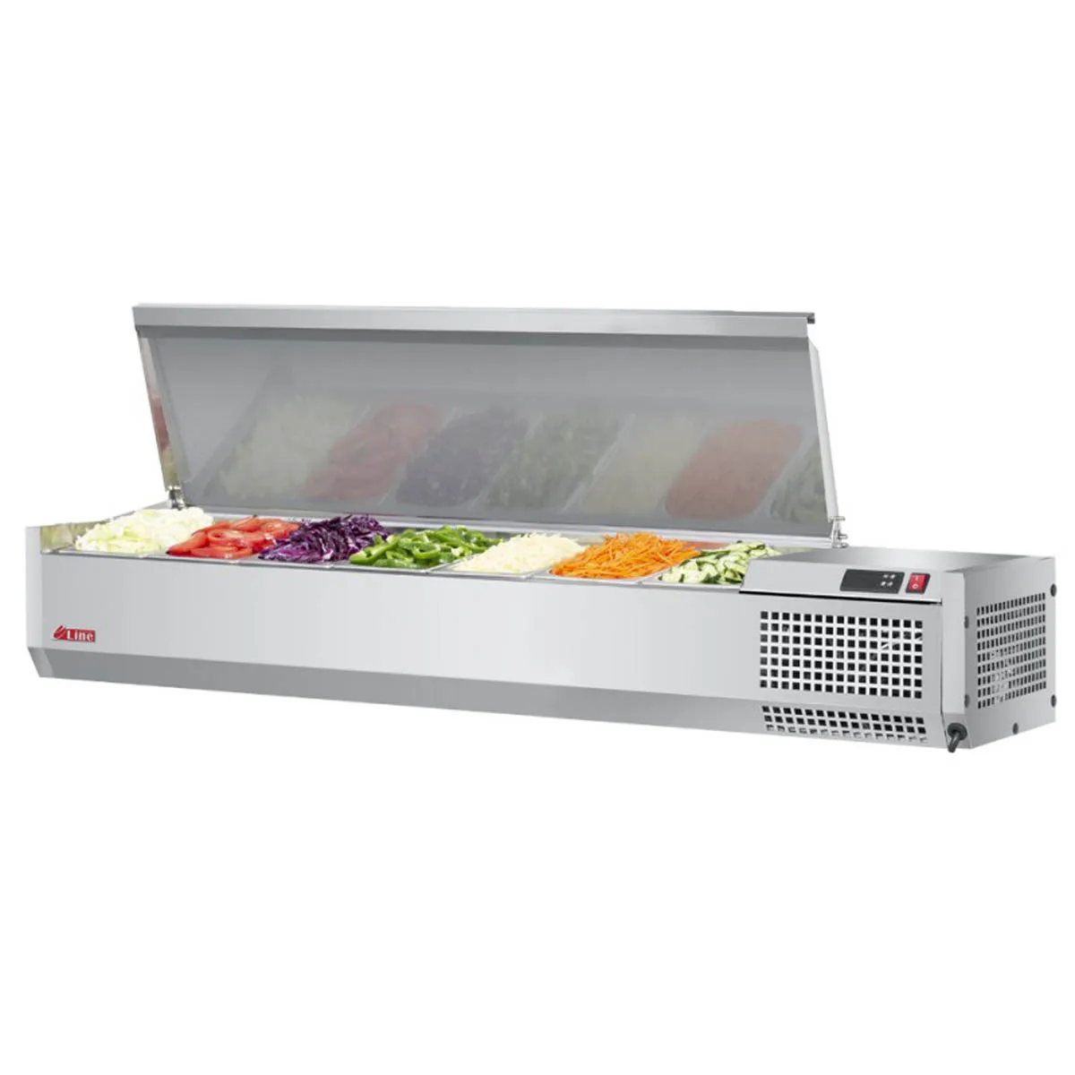 Turbo Air CTST-1500-N 59" E-Line Countertop Salad Table, 7 Pan Capacity