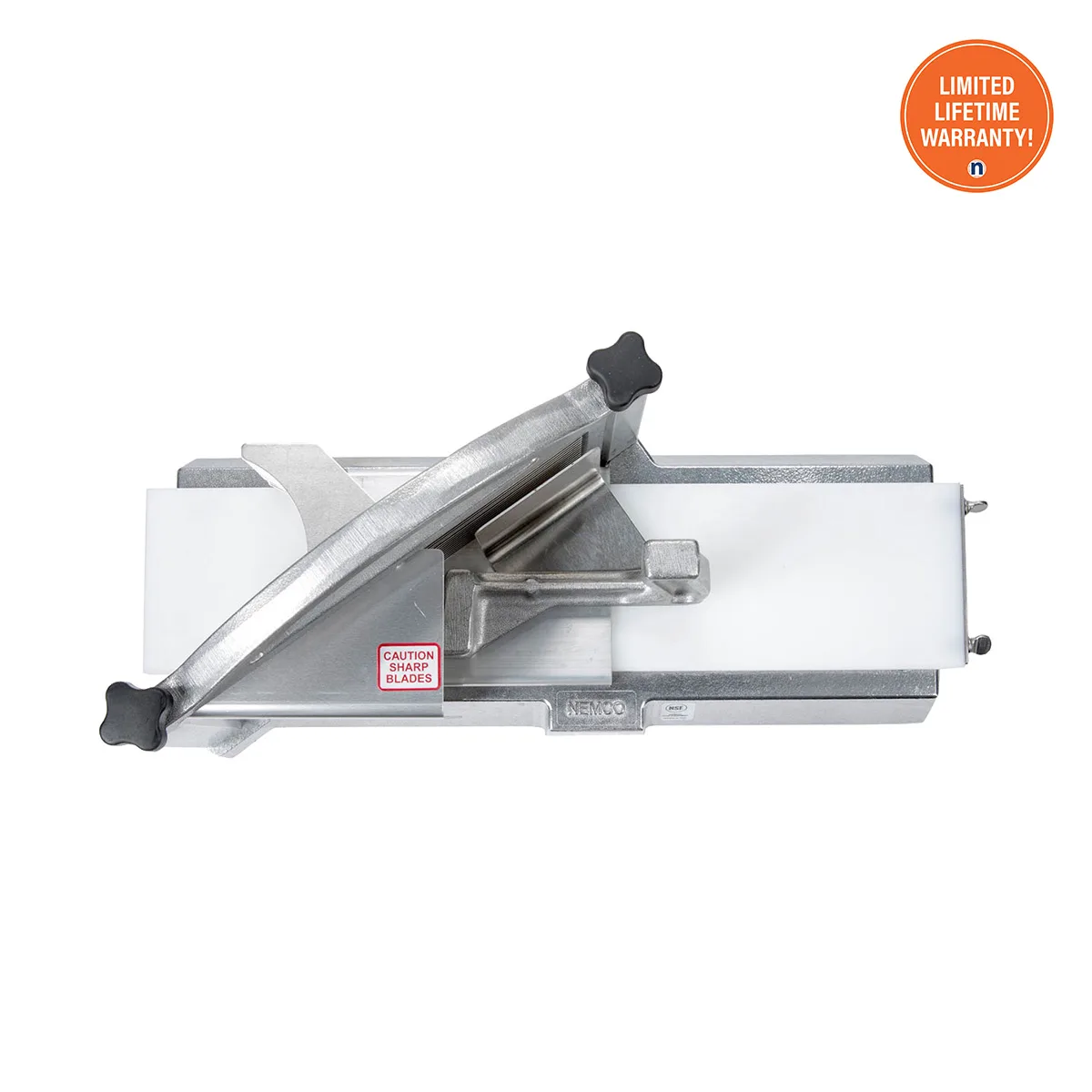 Nemco 56600-3 Manual Easy Tomato Slicer II – 3/8" Compact Slice, Aluminum Body, Razor‑Sharp Blades, Board