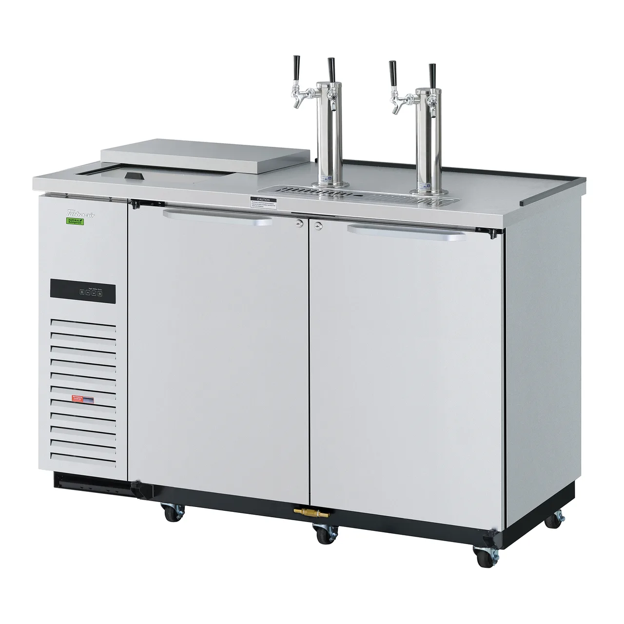 Turbo Air TCB-2SDD-N6 58" Draft Beer Cooler w/ 2 Kegs, 2 Dual-Tap Towers