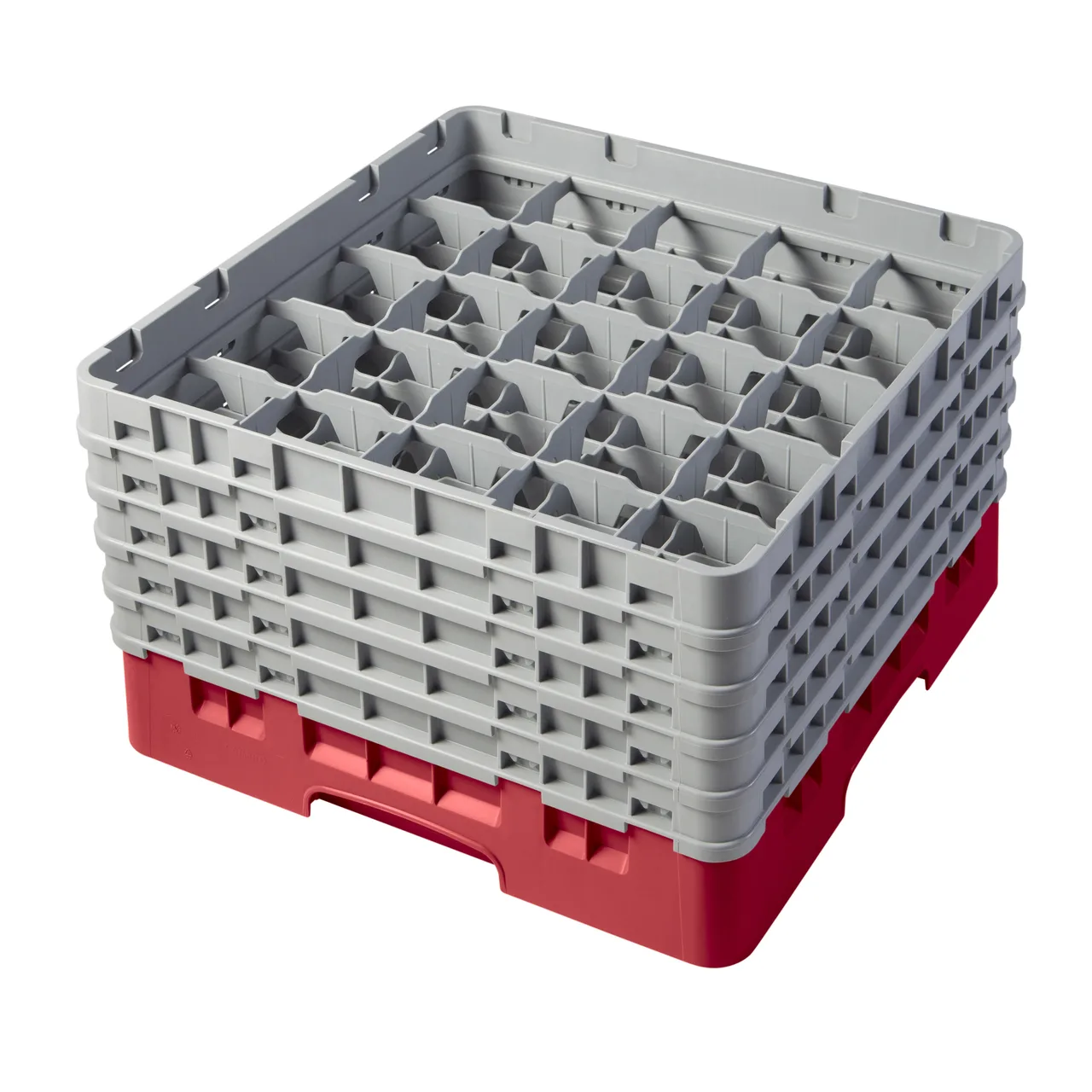 Cambro 25S958163 Camrack Glass Rack, Red, Full Size, 19-3/4 x 19-3/4, 25 Compartments