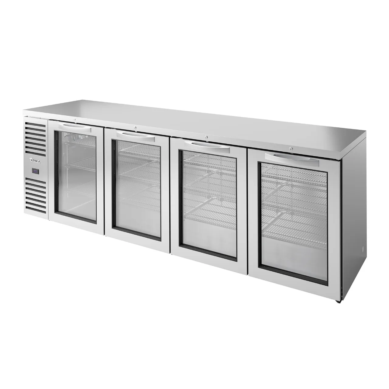 True TBR108-RISZ1-L-S-GGGG-1 108" 4 Swing Glass Door Back Bar Refrigerator with LED