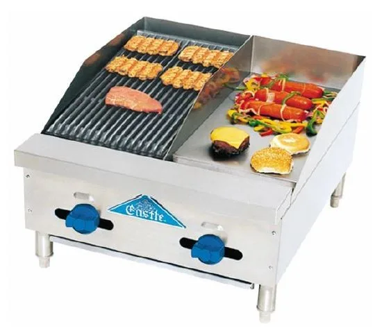 Comstock-Castle FHP24-12-1LB 24" Countertop Gas Griddle/Charbroiler Combination, 58.000 BTU