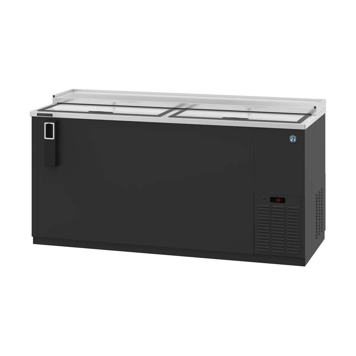 Hoshizaki CC65 65" Two Section Black Horizontal Bottle Cooler, 19.6 cu. ft.