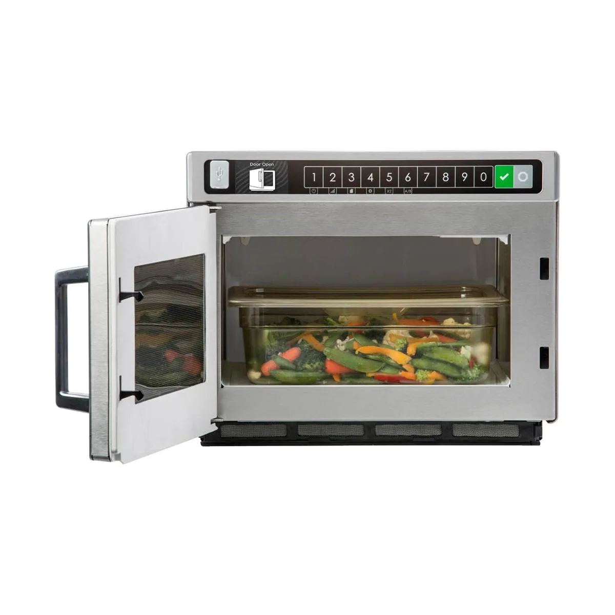Amana HDC182 1800W Heavy Duty Commercial Microwave Oven, 0.6 Cu. Ft., Push Button, 208/240V