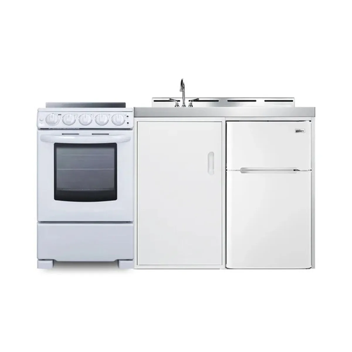 Summit ACK60ELSTW All-in-One Combo Kitchen, 58.88"W x 23.5"D x 40"H, with deep drawn sink