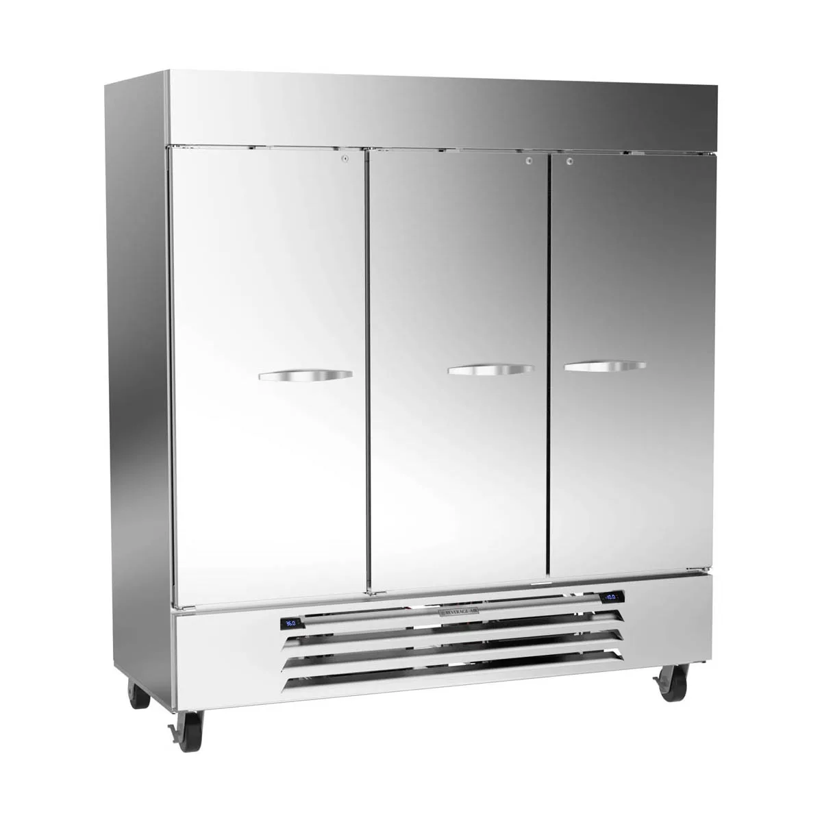 Beverage Air HBRF72HC-1-B 75" 3-Section Reach-In Refrigerator Freezer Combo w/ 3 Solid Doors