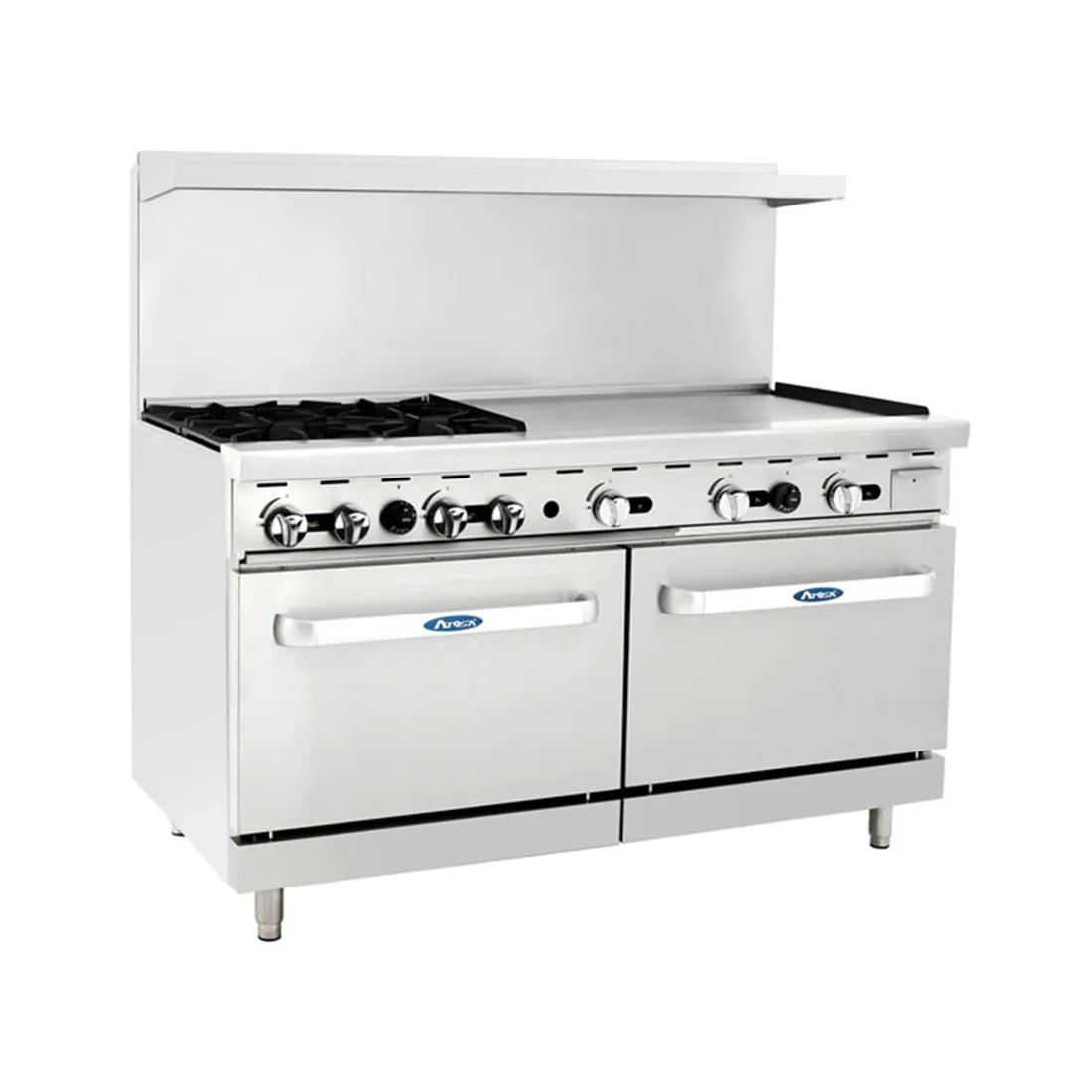 Atosa USA AGR-4B36GR-NG 60" Gas Restaurant Range w/ (4) Open Burners & 36" Griddle, 257.000 BTU